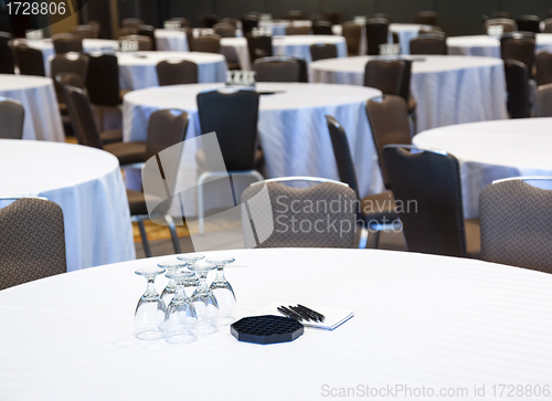 Image of Empty Conference room with tables
