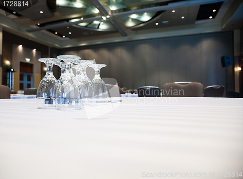 Image of Empty Conference room with tables