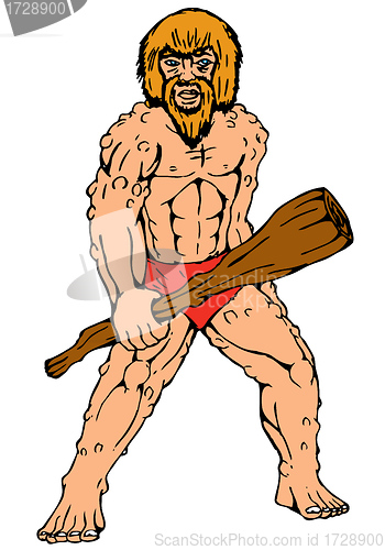 Image of cartoon caveman holding club