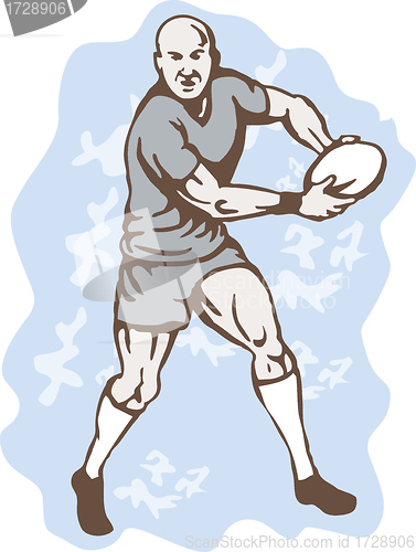 Image of Rugby Player Running With Ball 
