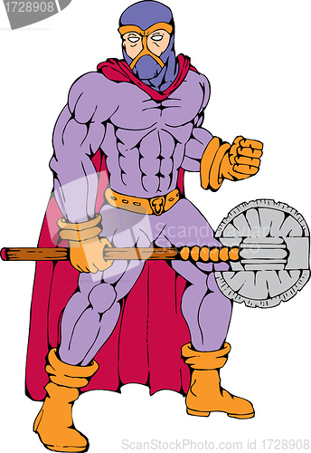 Image of executioner superhero with axe 