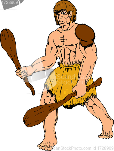 Image of cartoon caveman holding club