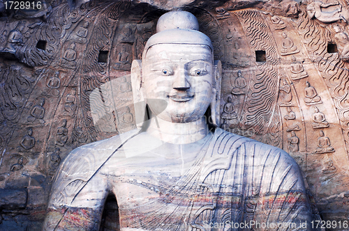 Image of Giant buddha at Yungang Grottoes in Shannxi China