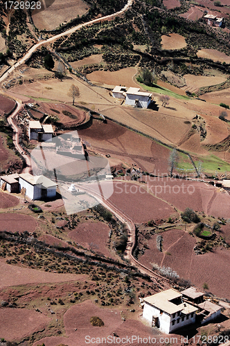 Image of Birdeye view of a Tibetan village