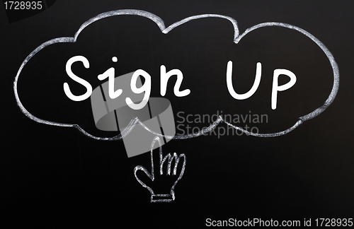 Image of Sign up with Cloud and hand cursor