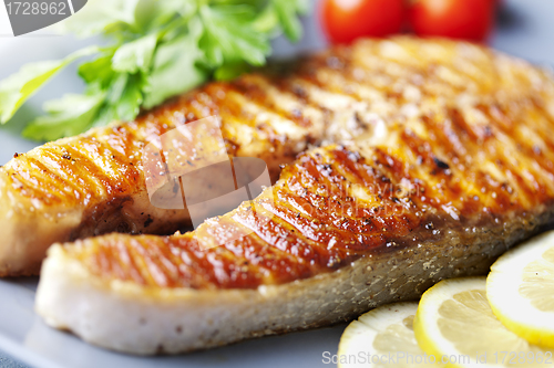 Image of grilled salmon steak