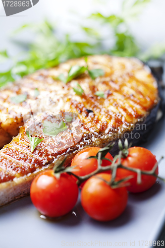 Image of grilled salmon steak