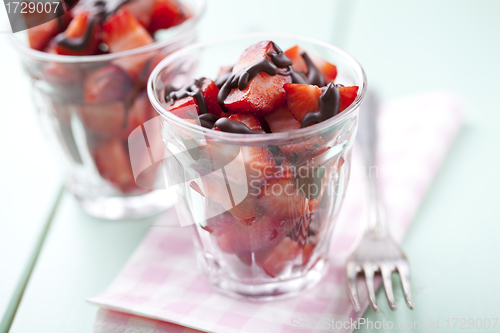 Image of strawberry with chocolate