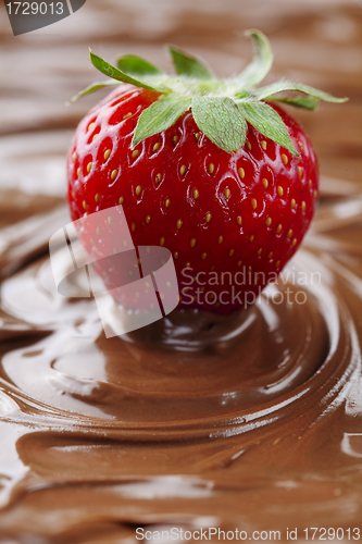 Image of strawberry in chocolate