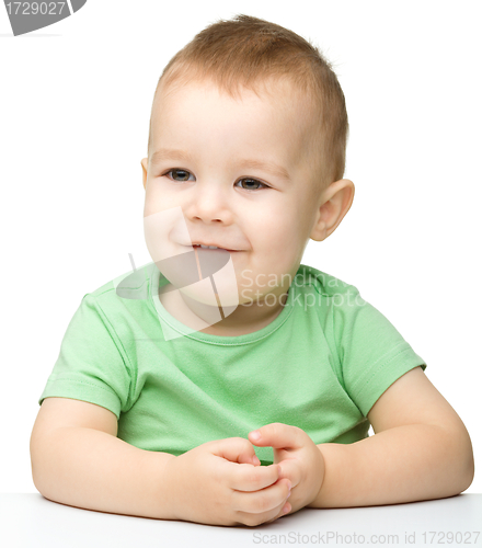 Image of Portrait of a cute cheerful little boy