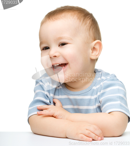 Image of Portrait of a cute cheerful little boy