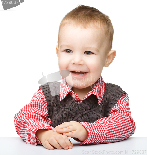 Image of Portrait of a cute cheerful little boy
