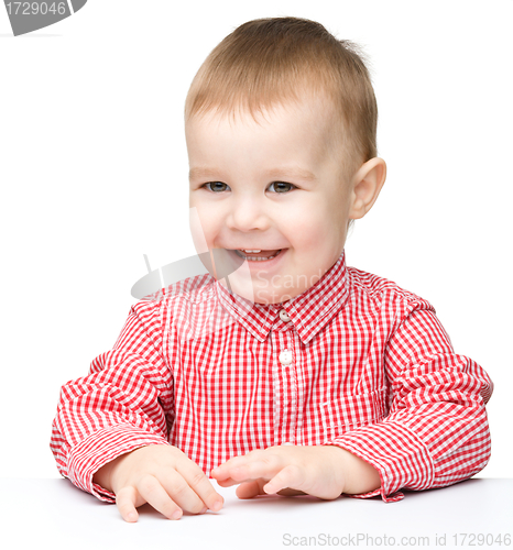 Image of Portrait of a cute cheerful little boy