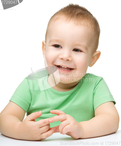 Image of Portrait of a cute cheerful little boy