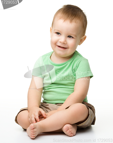 Image of Portrait of a cute cheerful little boy