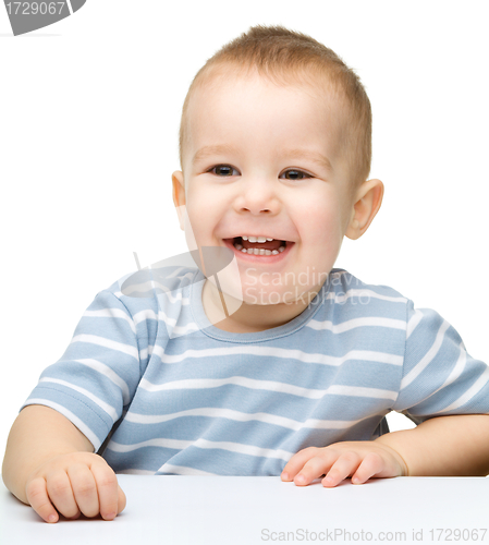 Image of Portrait of a cute cheerful little boy