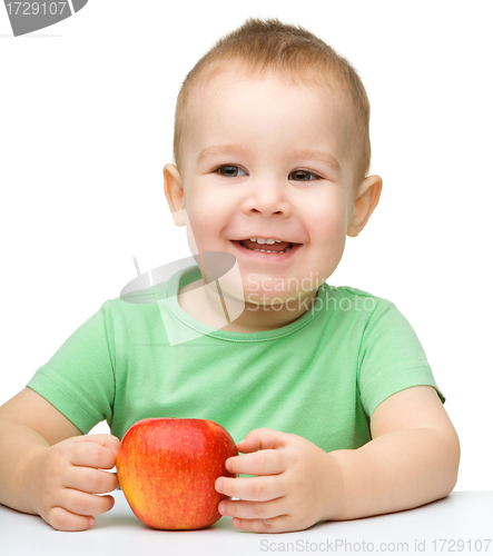 Image of Portrait of a cute cheerful little boy