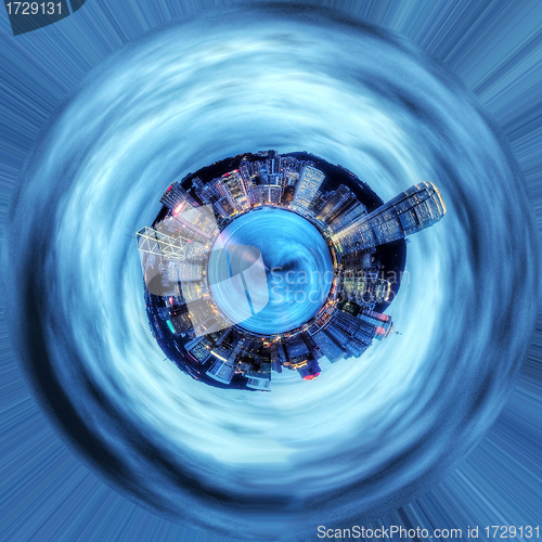 Image of Hong Kong in a small planet concept