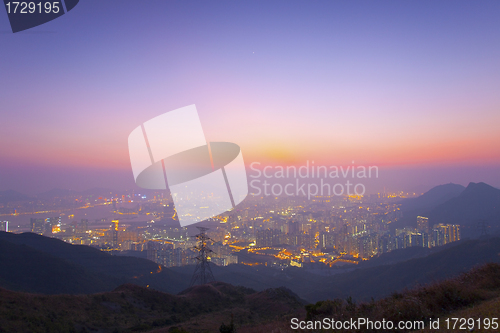 Image of Hong Kong sunset in winter