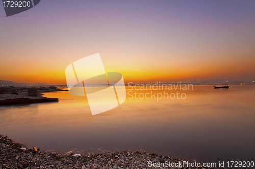 Image of Sunset along the coast in Hong Kong