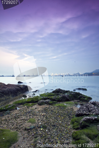 Image of Winter sunset along the coast