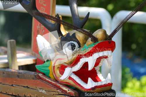 Image of Dragon boat head in Chinese culture