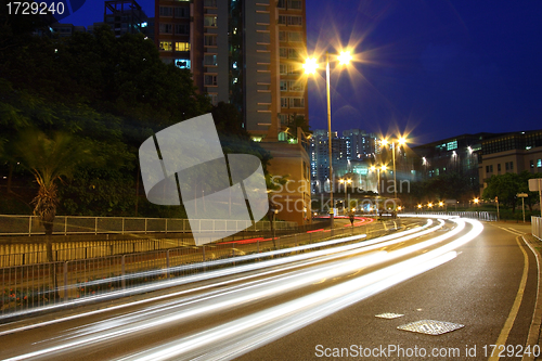 Image of Traffic in city at night
