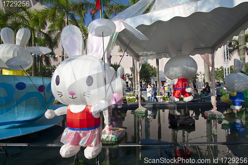 Image of HONG KONG - SEPT 13; Mid-Autumn Lantern Carnival on 13 September