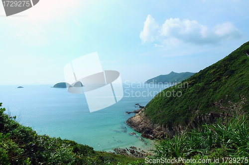Image of Coastal and mountain landscape in Hong Kong
