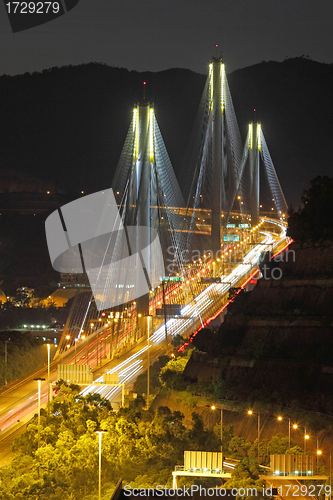 Image of Ting Kau Bridge at night