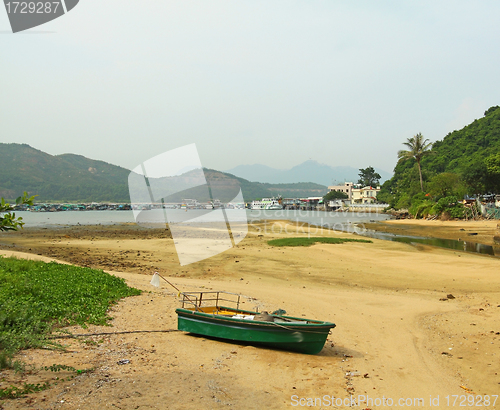 Image of Lonely boat on the beach