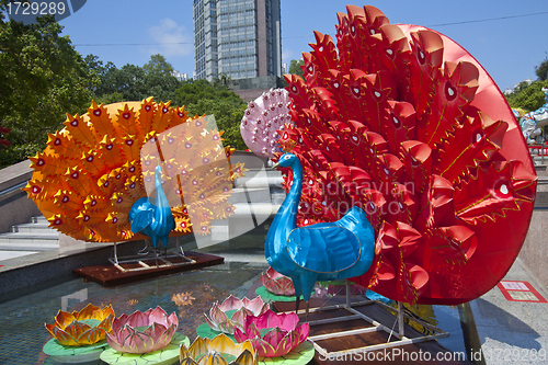 Image of HONG KONG - SEPT 12; New Territories West Mid-Autumn Lantern Car