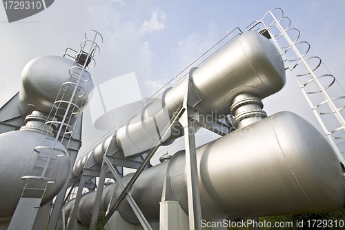 Image of Industrial machines, pipes, tubes, machinery and steam turbine i