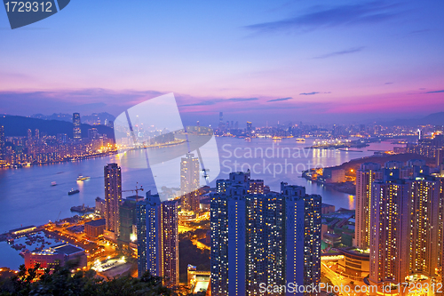 Image of Hong Kong at sunset moment