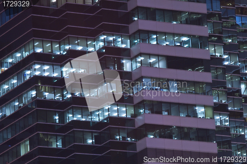 Image of Office windows at night