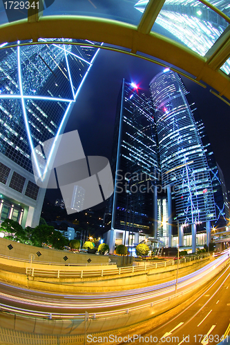 Image of Traffic in downtown of a city - pearl of the east: Hong Kong.