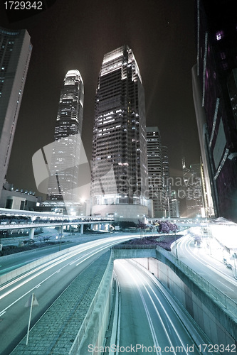 Image of Busy traffic in downtown of Hong Kong, low saturation image. 