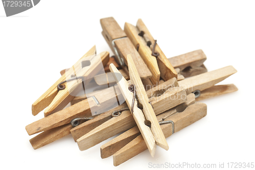 Image of Clothespins isolated on white background