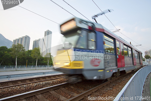 Image of Moving train in Hong Kong