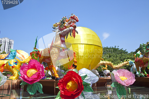 Image of HONG KONG - SEPT 12; New Territories West Mid-Autumn Lantern Car