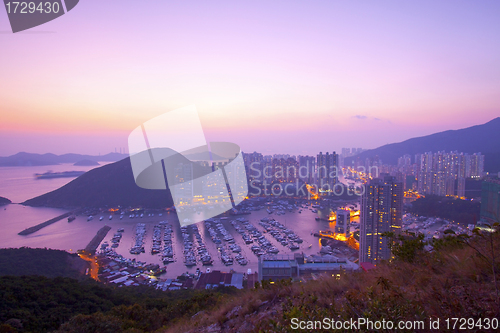 Image of Hong Kong sunset at hilltop 