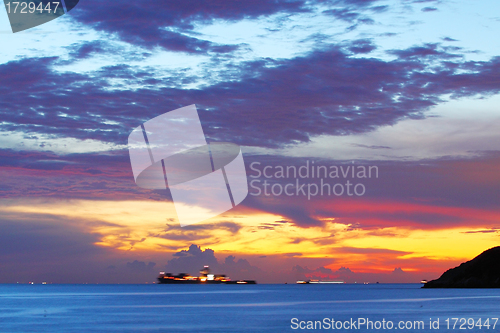Image of Seascape at sunset