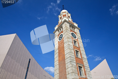 Image of Clock tower in Hong Kong, it is one of the landmark in Tsim Sha 