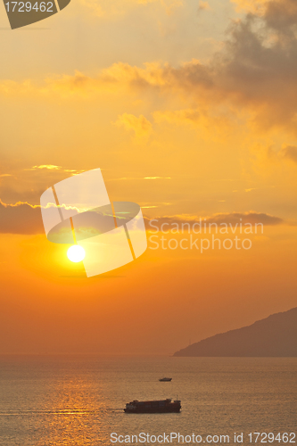 Image of Sunset over the ocean