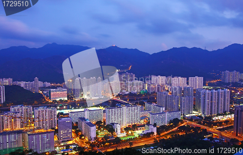 Image of Hong Kong apartments at night