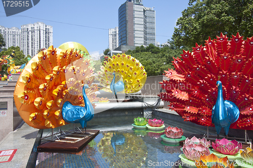 Image of HONG KONG - SEPT 12; New Territories West Mid-Autumn Lantern Car