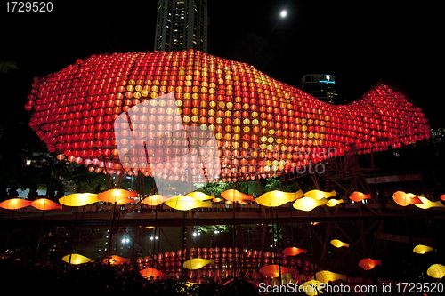 Image of HONG KONG - SEPT 13,  Victoria Park Mid-Autumn Lantern Carnival 