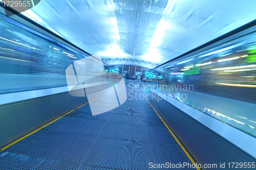 Image of Moving escalator in perspective view 