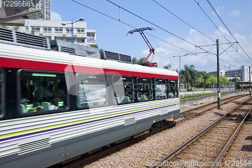 Image of Moving train in Hong Kong