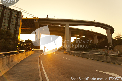 Image of Highway at sunset